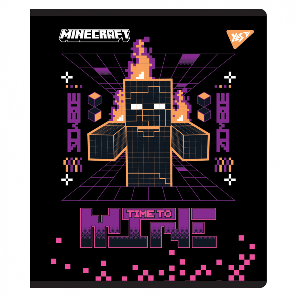 Зошит Yes Minecraft. Black 12 аркушів коса лінія (767502) - зображення 3