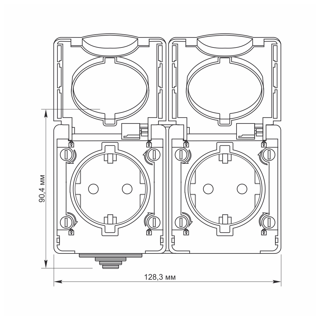 Розетка Videx BINERA IP65 зовнішня 2ая із заземленням сіра (VF-BNW22G-G) - зображення 4