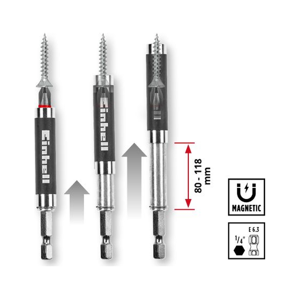 Набір біт Einhell 42шт, HEX, PH, PZ, Torx, 50мм, кейс (118953) - зображення 11