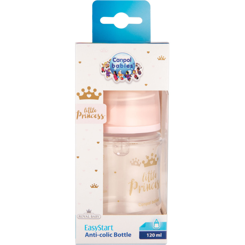 Пляшечка для годування Canpol babies Royal Baby з широким отвором 120 мл Рожева (35/233_pin) - зображення 2