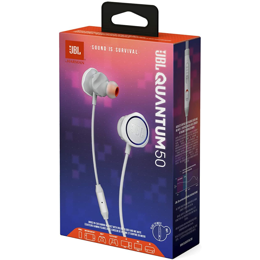 Навушники JBL Quantum 50 White (JBLQUANTUM50WHT) - зображення 8