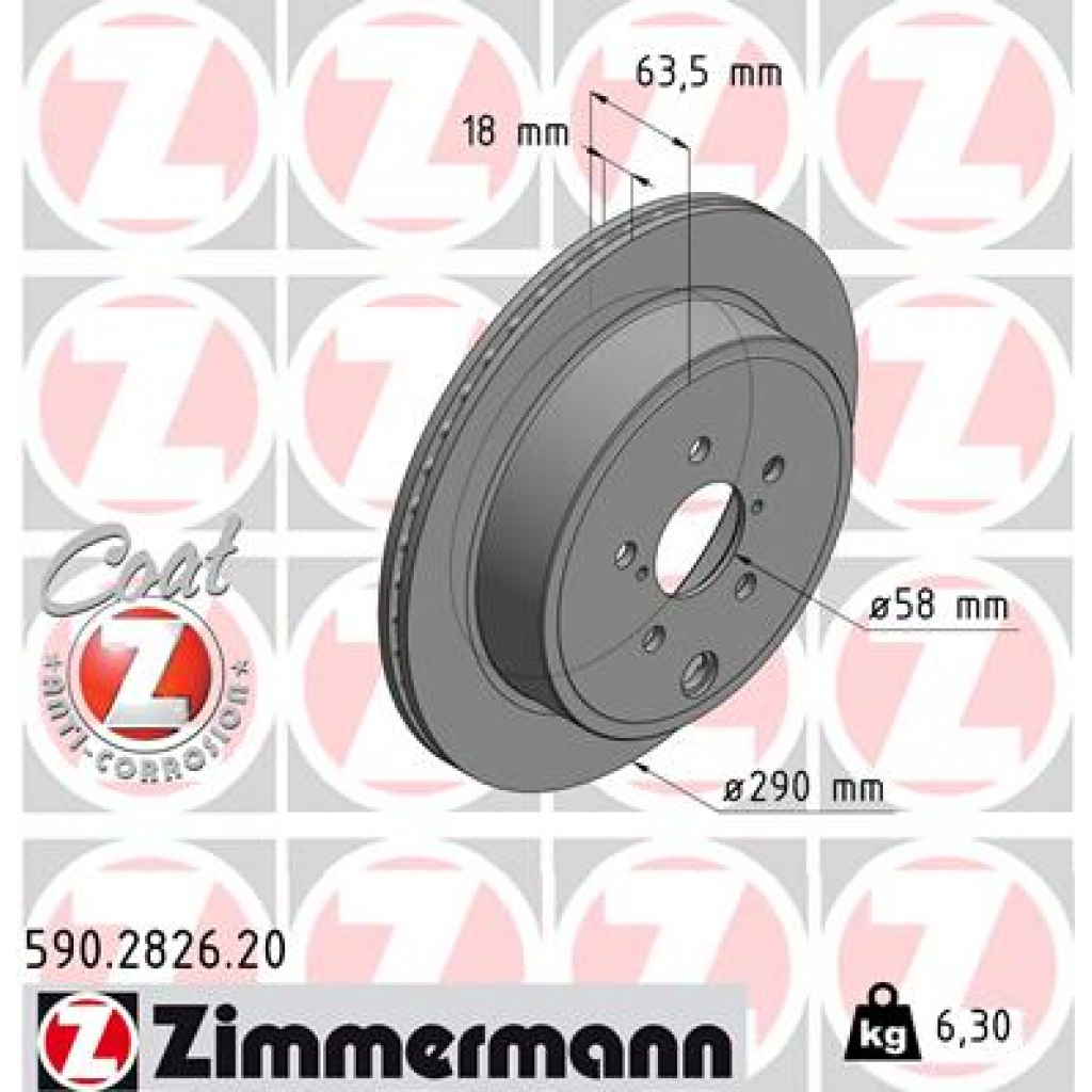 Гальмівний диск ZIMMERMANN 590.2826.20 - зображення 1