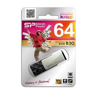 USB флеш накопичувач Silicon Power 64Gb BLAZE B30 black USB3.0 (SP064GBUF3B30V1K) - зображення 5