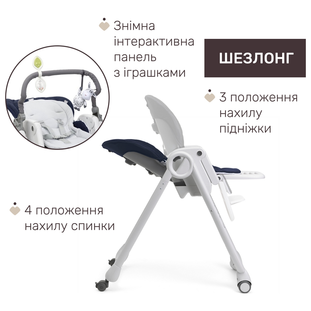 Стілець для годування Chicco Polly Magic Relax синій (79502.64.00) - изображение 2