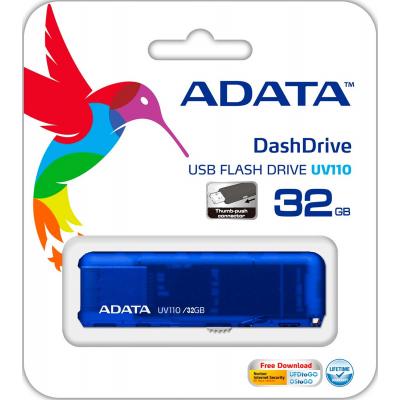 USB флеш накопичувач ADATA 32GB UV110 Blue USB 2.0 (AUV110-32G-RBL) - зображення 7