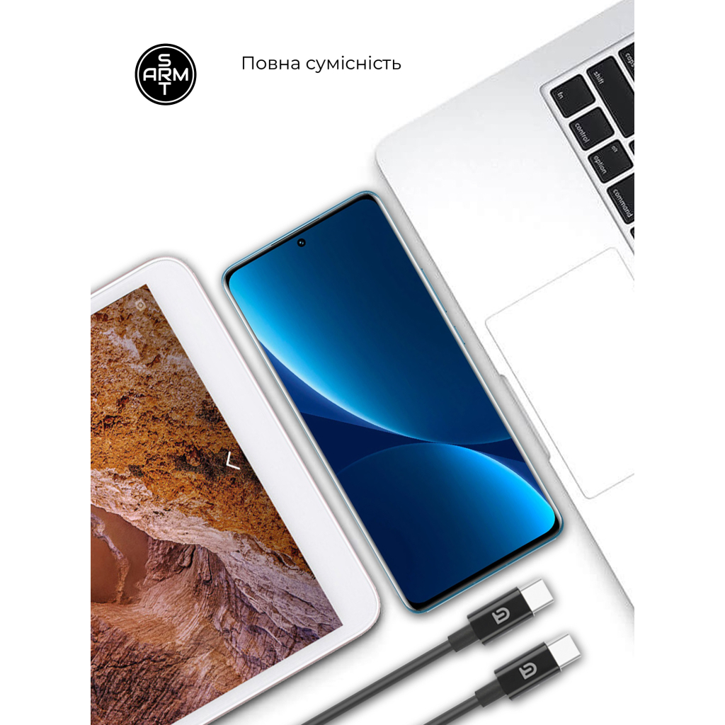 Зарядний пристрій Armorstandart ABMHJ83 20W USB-C Black + cable USB-C to USB-C (ARM77723) - зображення 6