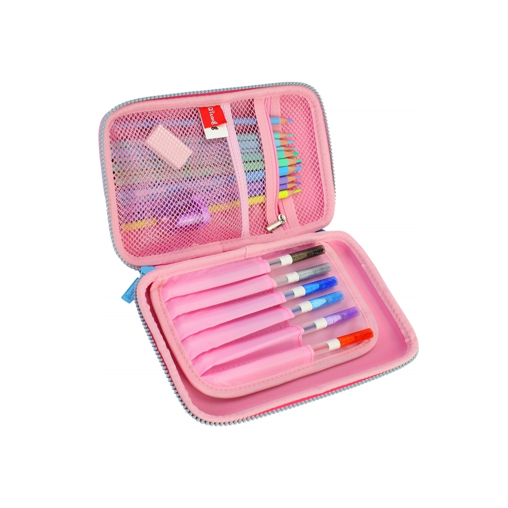 Пенал Cool For School 1 відділення з органайзером фуксія (QT-5627-Rosered) - зображення 2