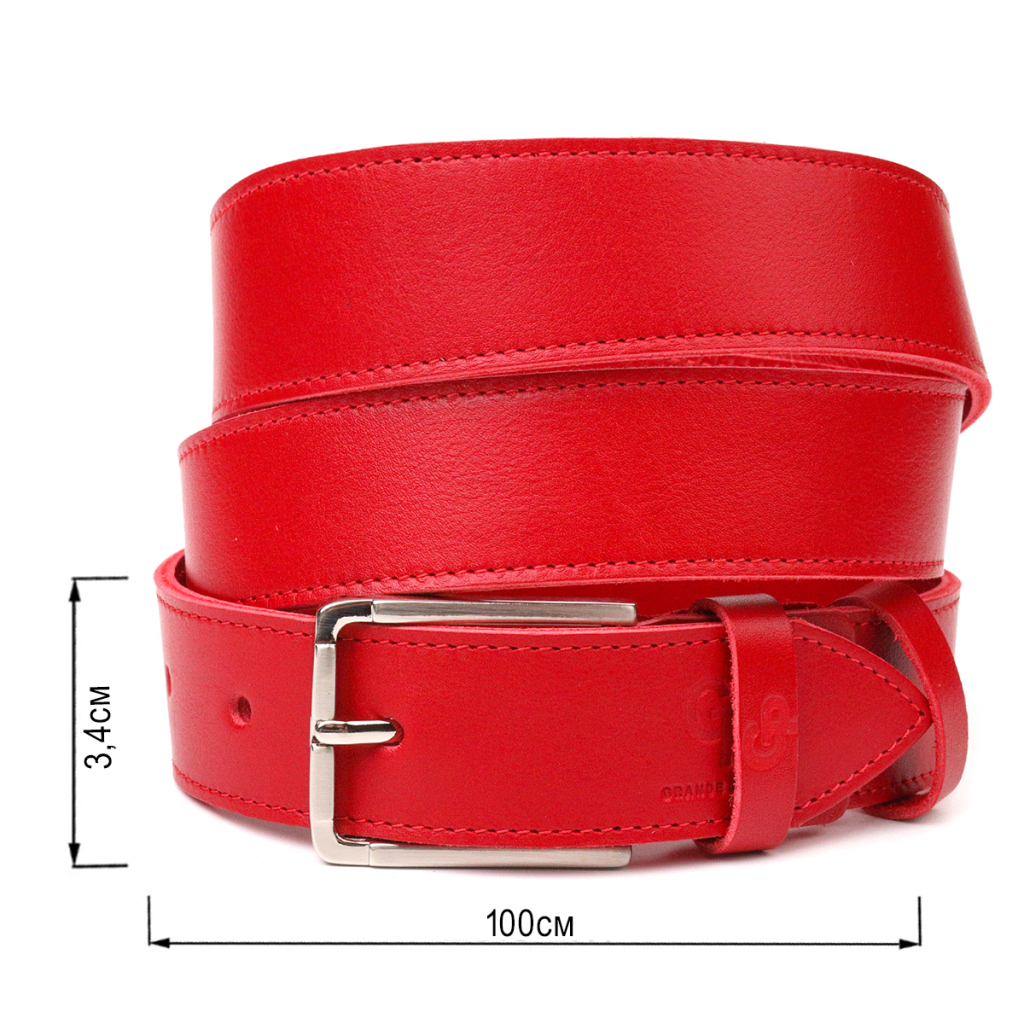 Ремінь Grande Pelle Жіночий під джинси з натуральної шкіри Червоний (21455) - зображення 3