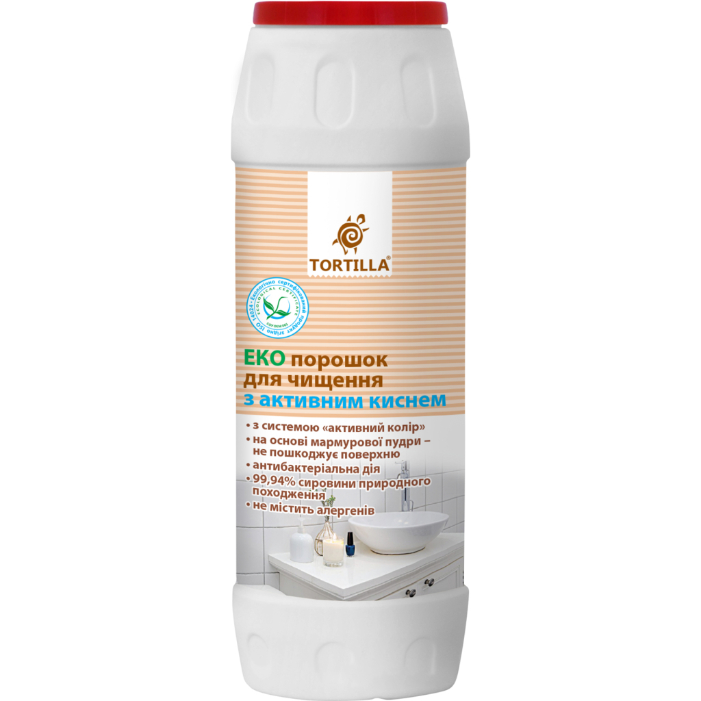 Порошок для чищення ванн Tortilla з активним киснем Антибактеріальний 500 г (4820178060134) - зображення 1