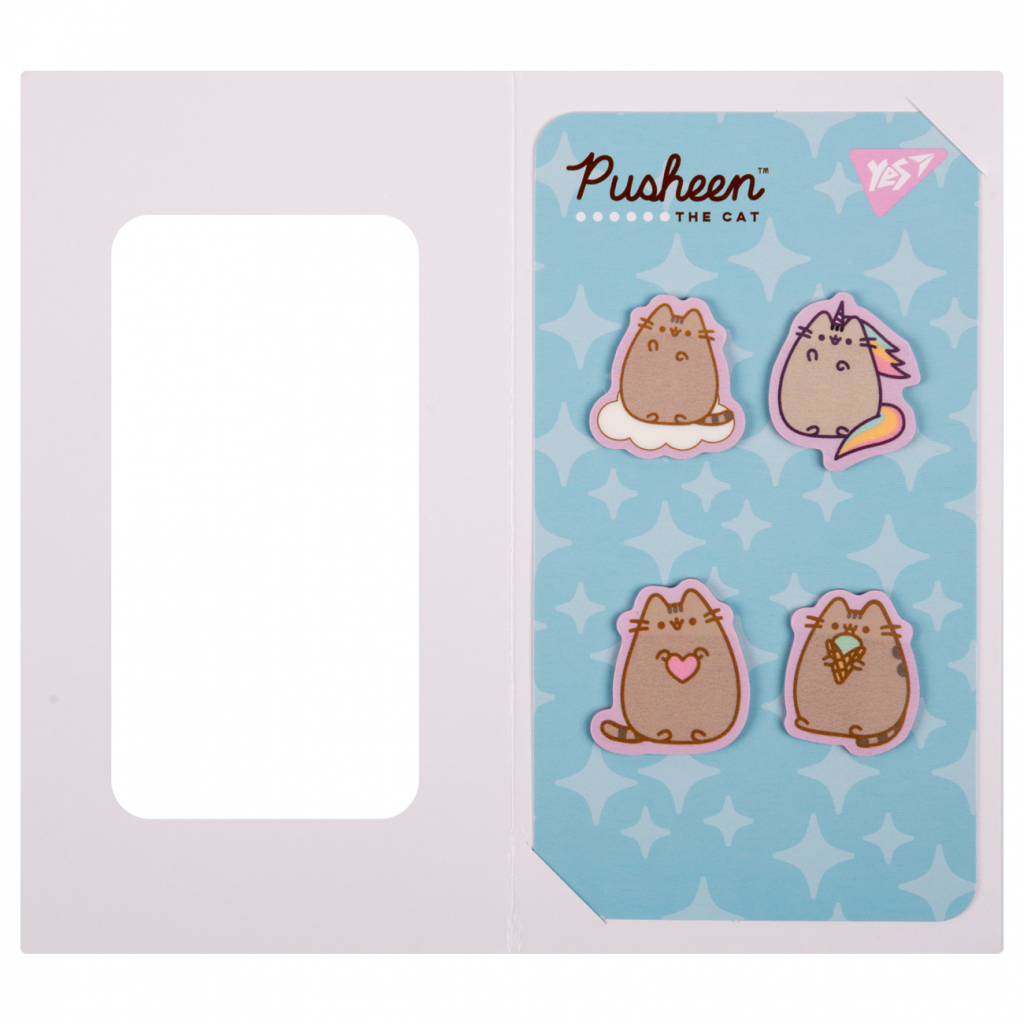 Стікер-закладка Yes Pusheen пластик 80 шт (4х20) (170419) - зображення 2