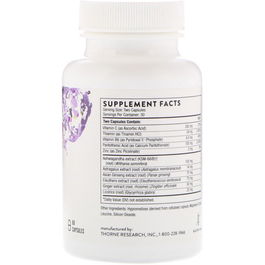 Вітамінно-мінеральний комплекс Thorne Research Підтримка Наднирників, Phytisone, 60 капсул (THR-80402) - зображення 2