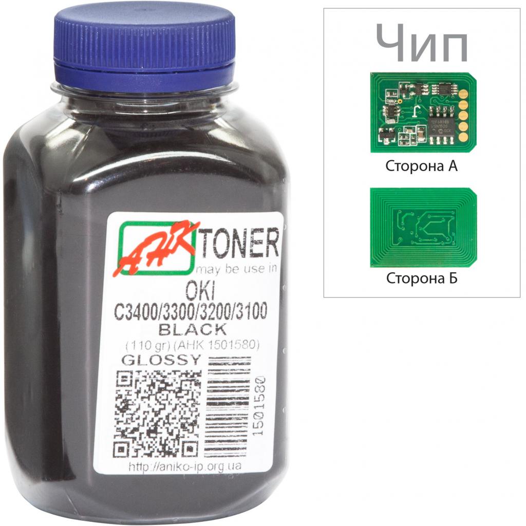 Тонер AHK OKI C3400/3300, 110г Black + chip (1502693) - зображення 1