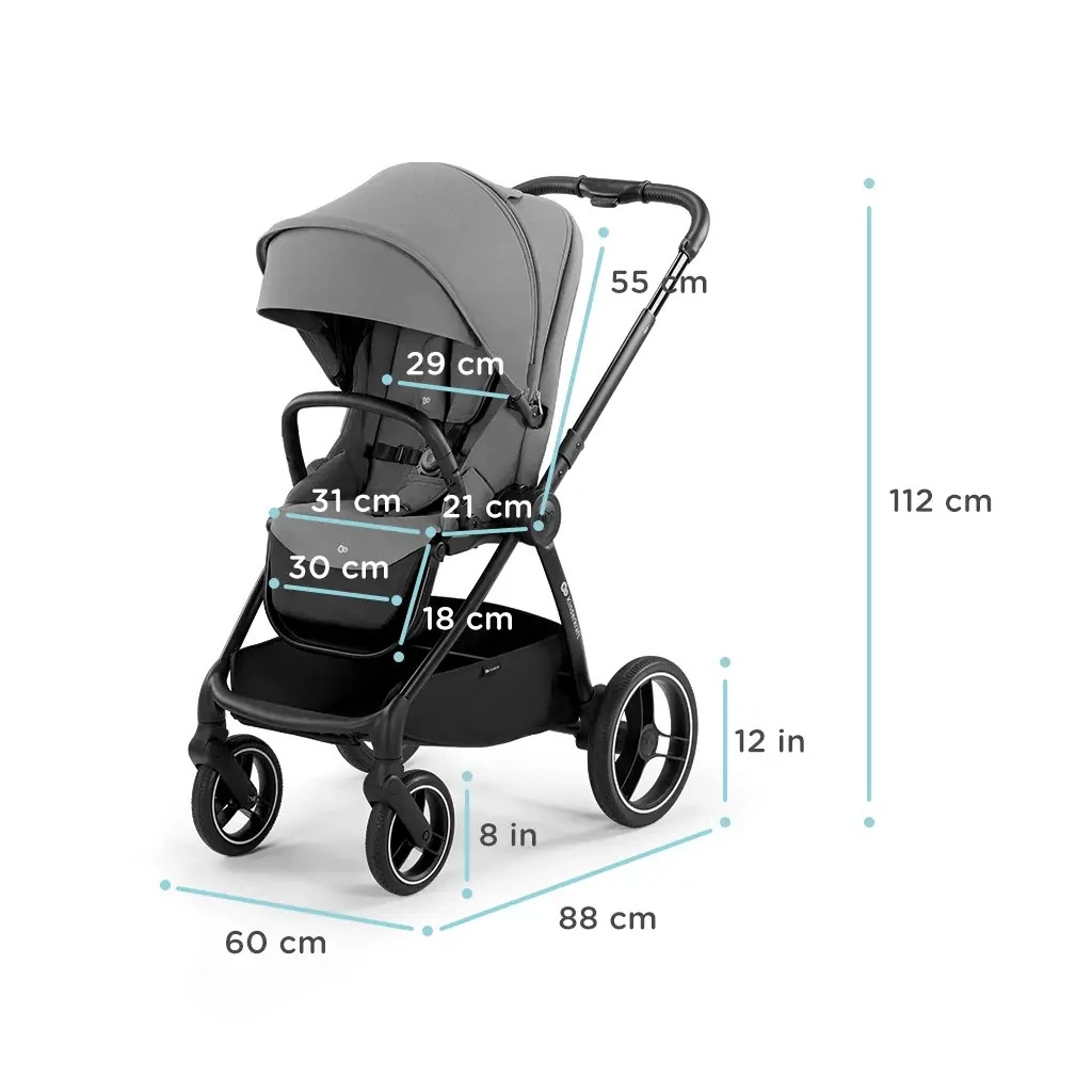 Коляска Kinderkraft 2 в 1 Nea Platinum Grey (KSNEA000GRY2000) (5902533919826) - зображення 9