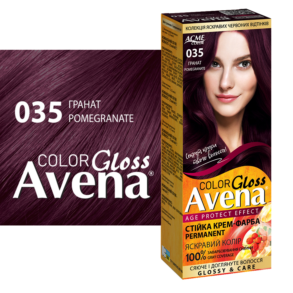 Фарба для волосся Acme Color Avena Gloss Color Стійка 035 - Гранат (4823115502728) - изображение 3