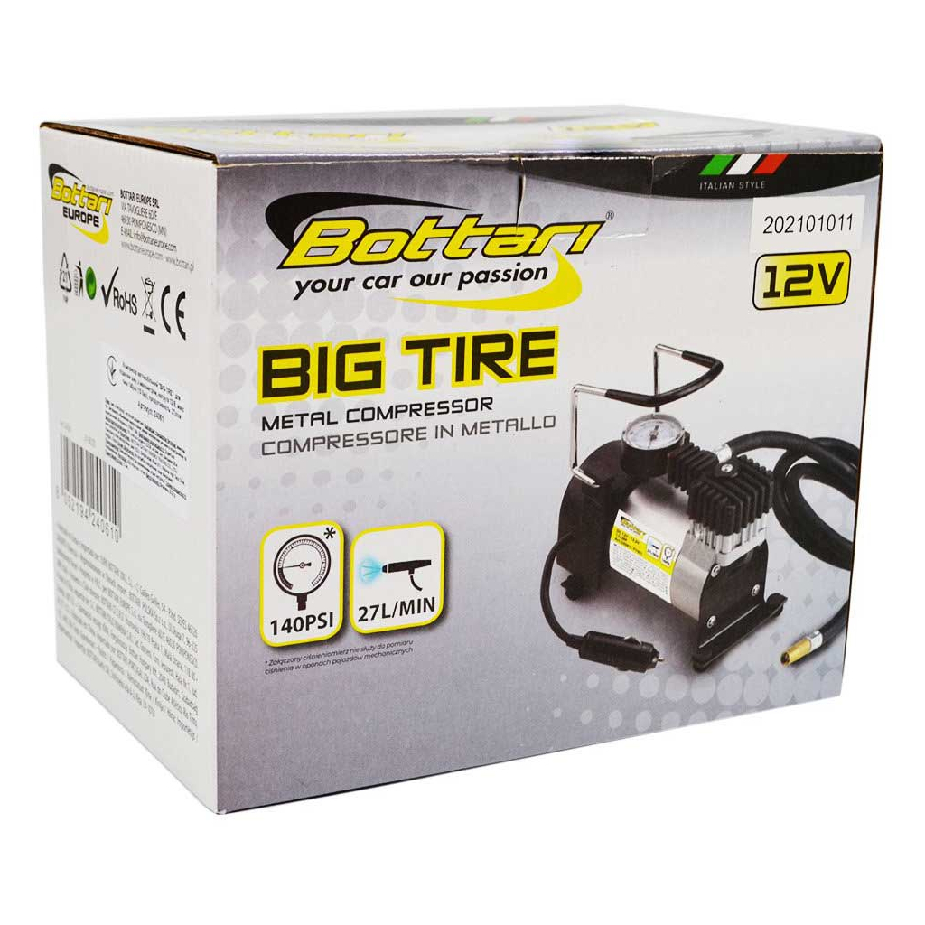 Автомобільний компресор Bottari 27 л/хв "BIG-TIRE" (24061-IS) - зображення 3