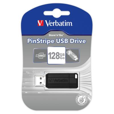 USB флеш накопичувач Verbatim 128GB PinStripe Black USB 2.0 (49071) - зображення 5