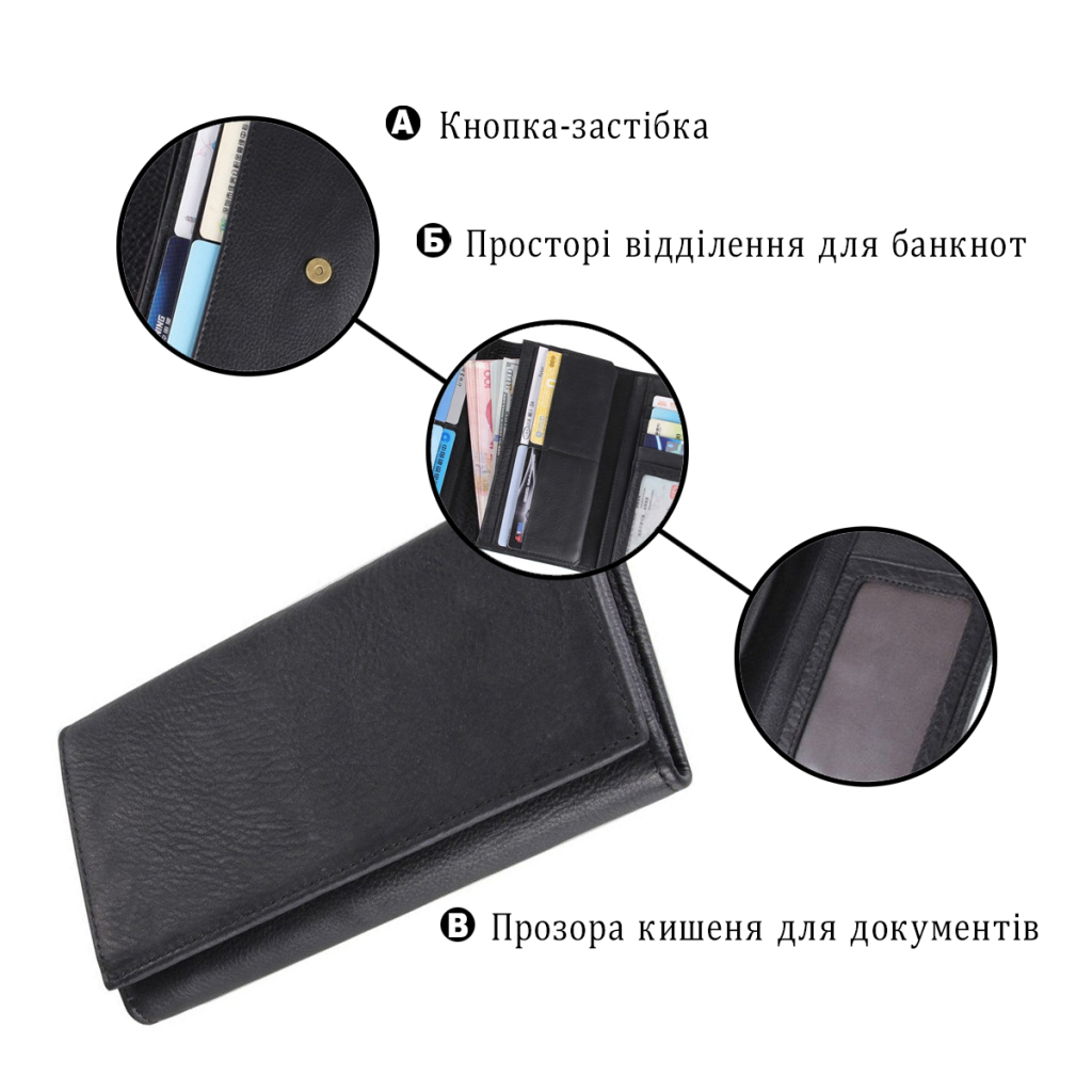 Гаманець Vintage Чорний (14446) - зображення 4