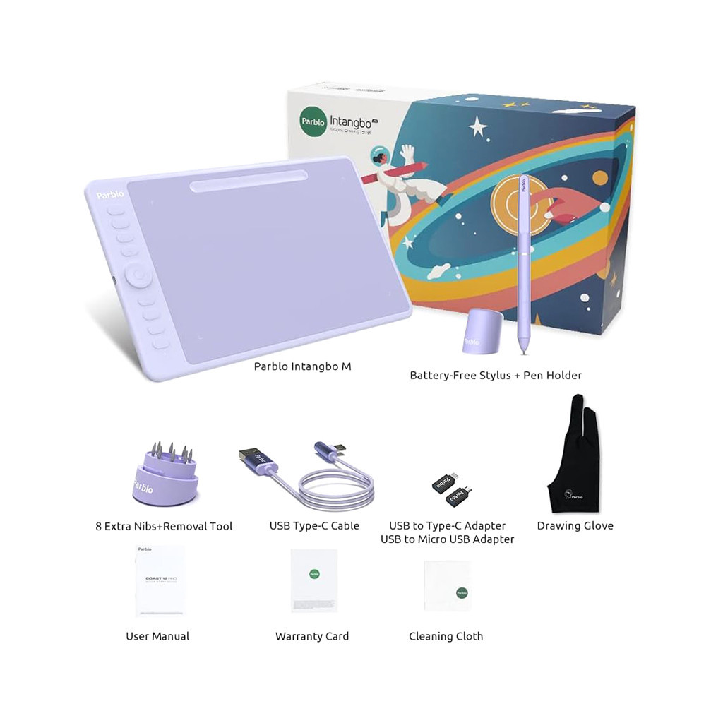 Графічний планшет Parblo Intangbo M Violet (INTANGBOMP) - зображення 4