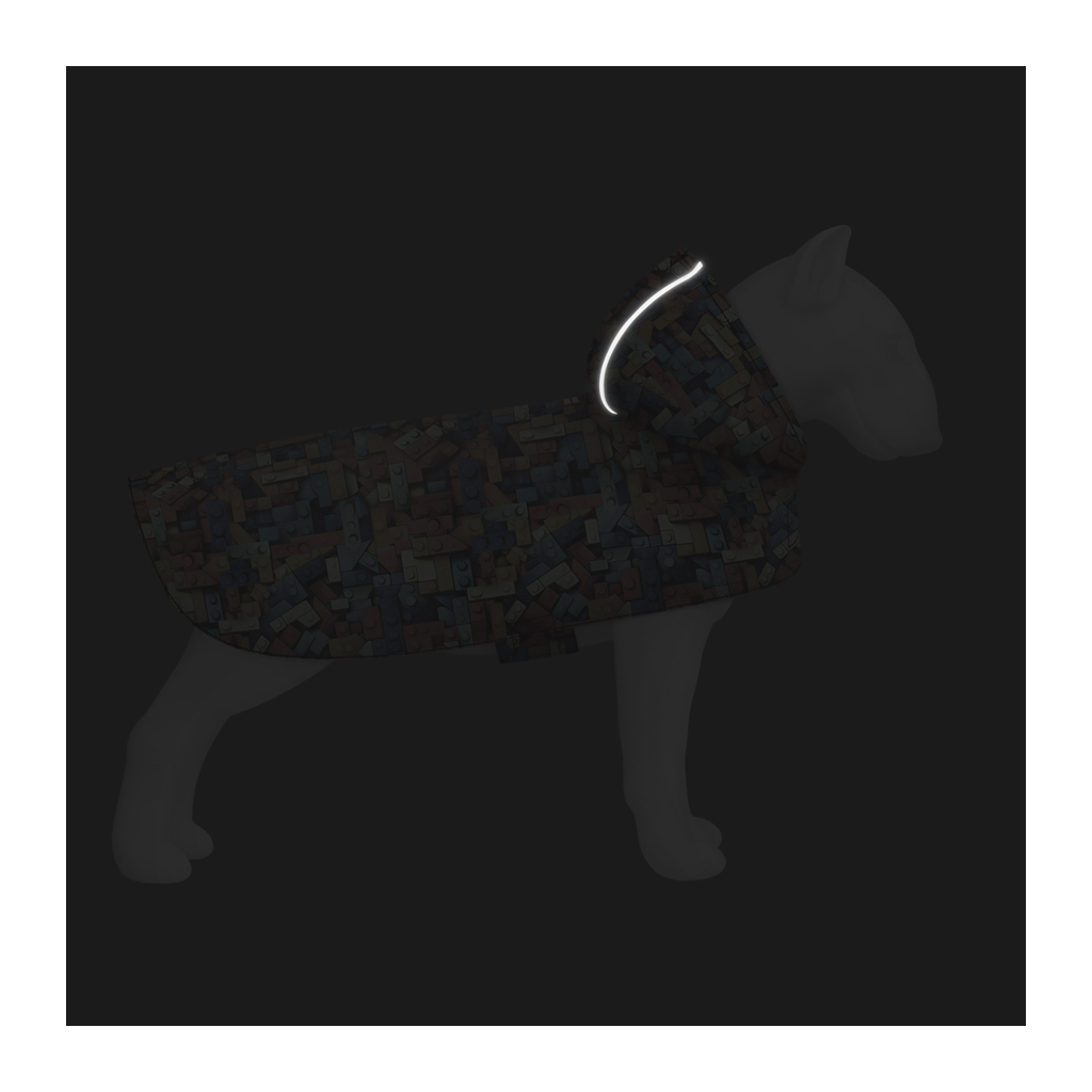 Дощовик для тварин WAUDOG Clothes Накидка з капюшоном Блоки S (356-4056) - зображення 5