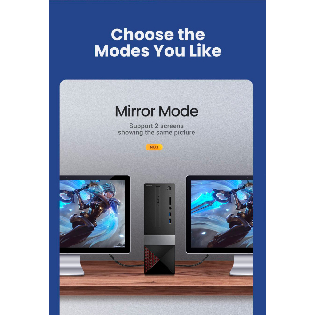 Кабель мультимедійний HDMI M to HDMI M 5.0m braided HD140 black UGREEN (80405) - зображення 9