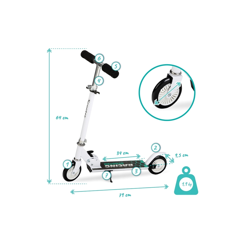 Самокат Qkids Flo white (KIDS00036) - изображение 8