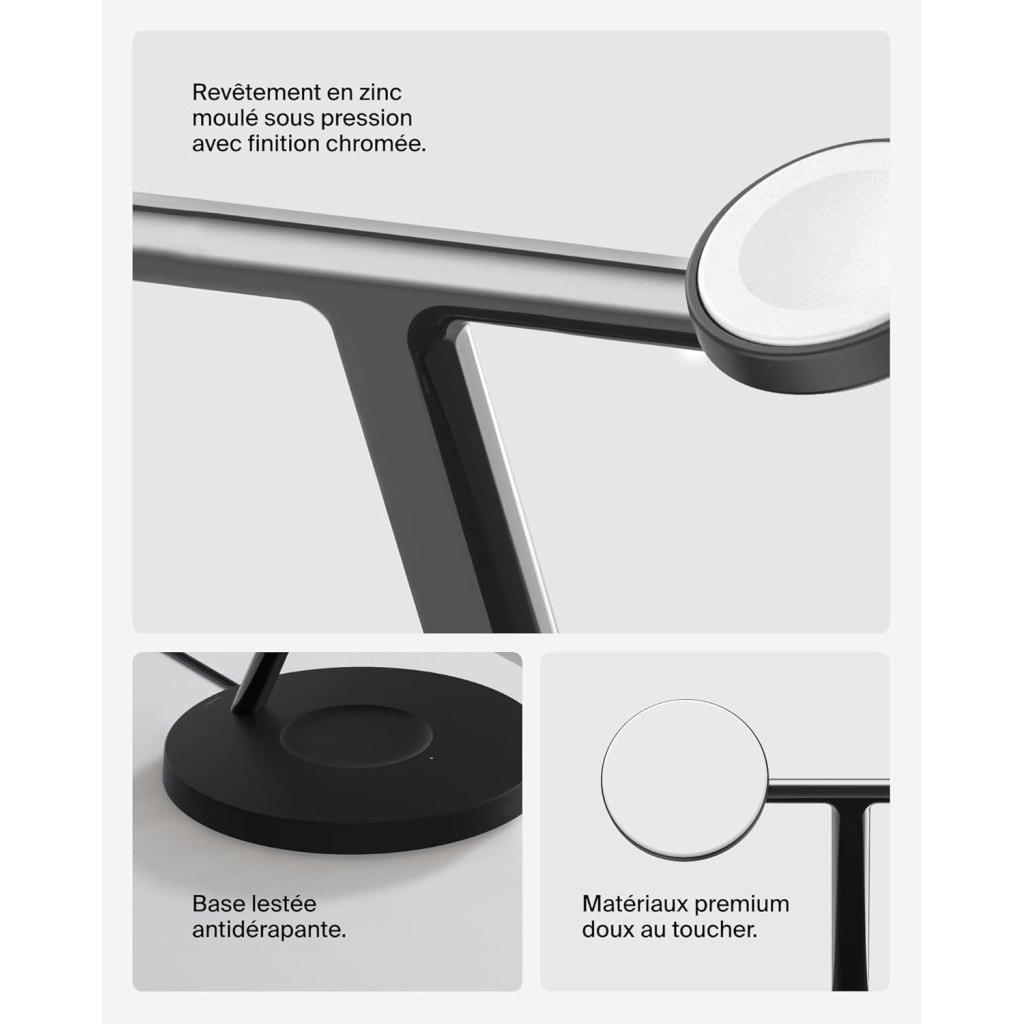 Зарядний пристрій Belkin 3in1 Magnetic Pad Qi2 15W Black (WIZ032KQBK) - зображення 6