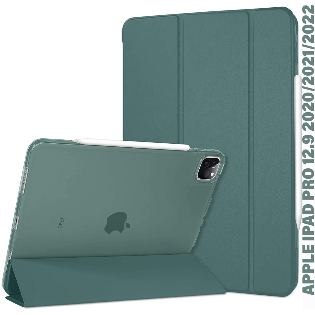 Чохол до планшета BeCover Tri Fold Hard Apple iPad Pro 12.9 2020/2021/2022 Dark Green (711720) - зображення 1