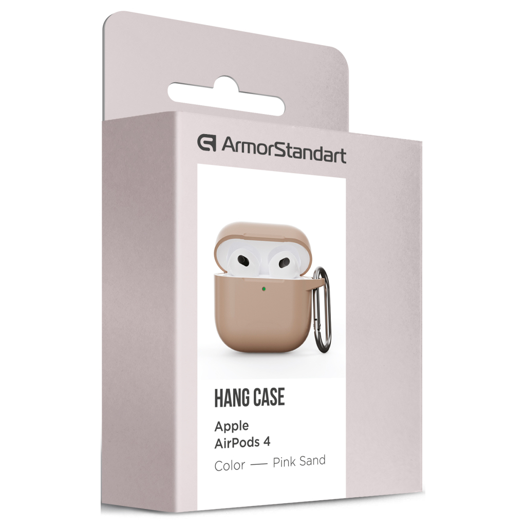 Чохол для навушників Armorstandart Hang Case для Apple AirPods 4 Pink Sand (ARM81291) - зображення 3