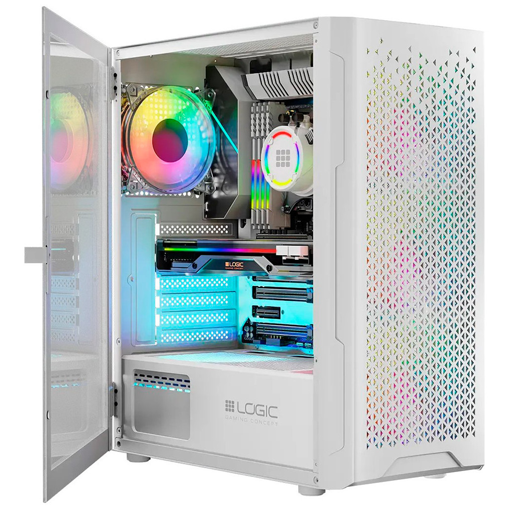 Корпус Logic concept ARAMIS MESH+GLASS ARGB fans 4x120mm WHITE (AT-ARAMIS-20-0000000-0002) - зображення 12