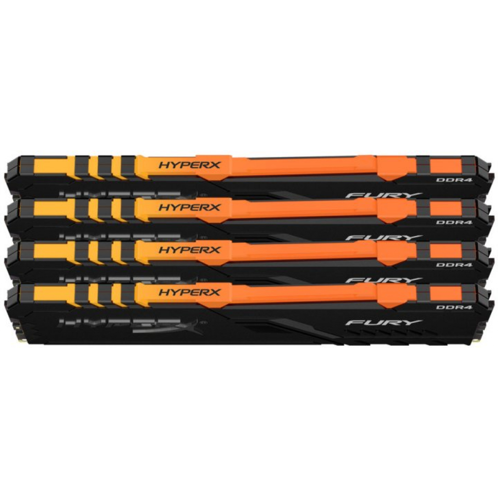 Модуль пам'яті для комп'ютера DDR4 64GB (4x16GB) 3200 MHz Fury RGB Black Kingston Fury (ex.HyperX) (HX432C16FB3AK4/64) - зображення 3