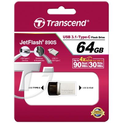 USB флеш накопичувач Transcend 64GB JetFlash 890S USB 3.1 (TS64GJF890S) - зображення 5