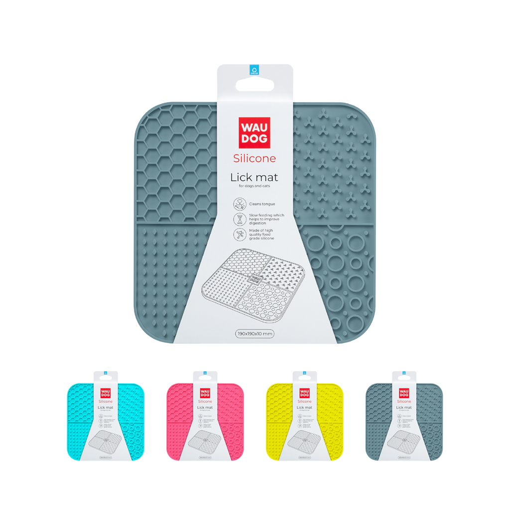 Універсальний посуд для тварин WAUDOG Silicone Килимок для злизування 19х19х1 см сірий (235211) - зображення 1