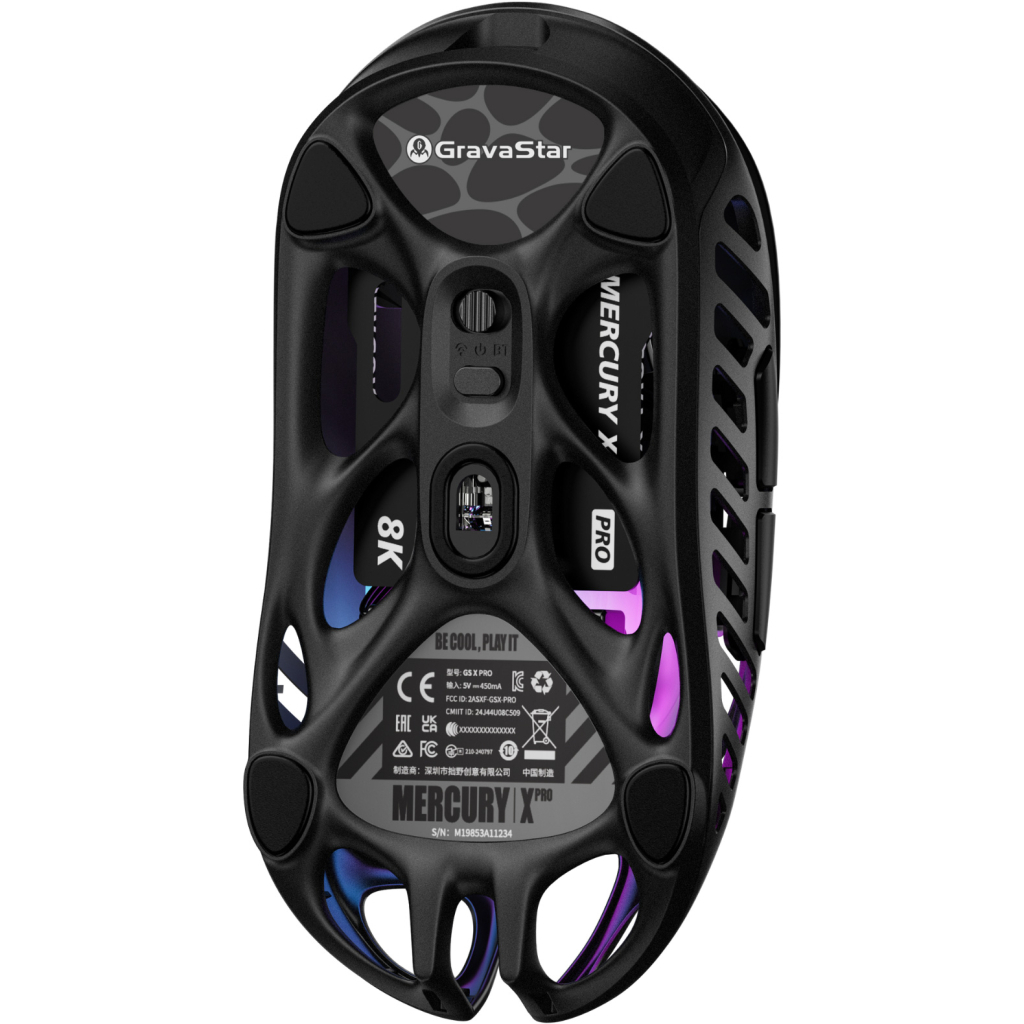Мишка GravaStar Mercury X Pro 8K Wireless/Bluetooth/USB Black (GSXPRO_BLK) - изображение 6