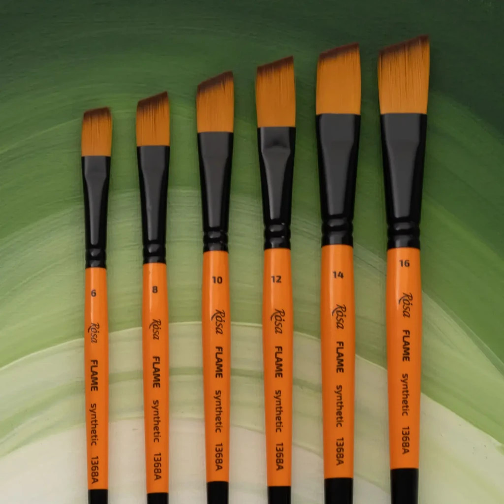 Пензлик для малювання Rosa Синтетика кутова, FLAME 1368А, №0 (4823098534648) - изображение 3