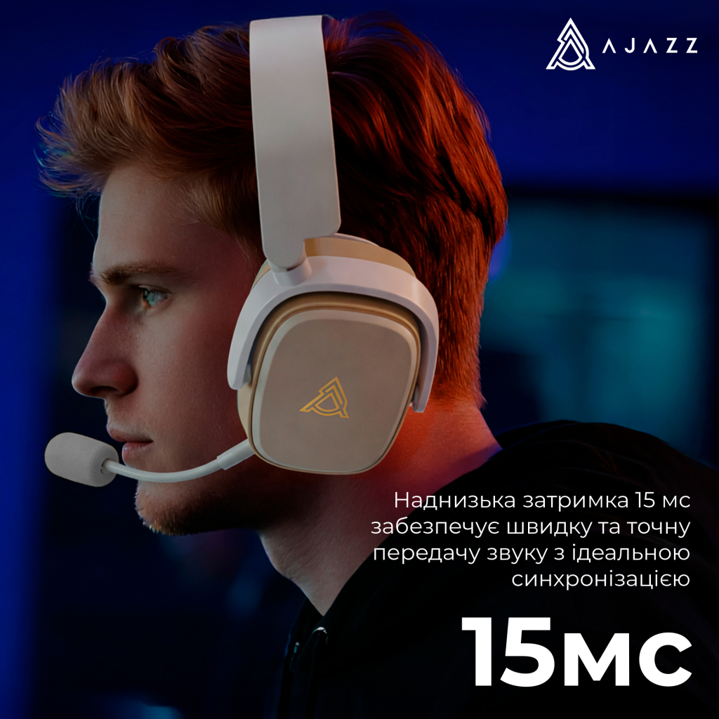 Навушники Ajazz AHM09 MAX 3-Mode Gray/White (AHM09-MAX-GW) - зображення 11