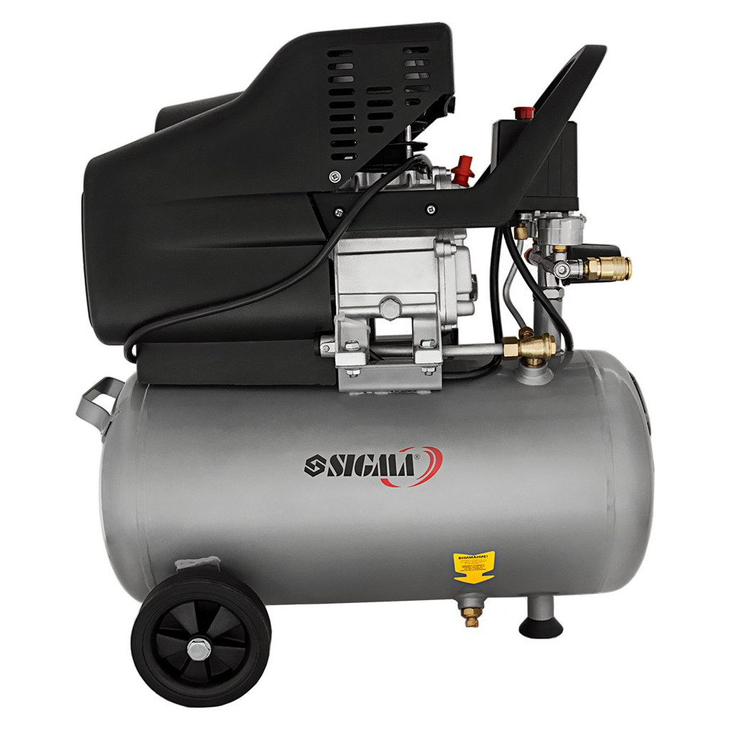 Компресор Sigma одноциліндровий 1.8кВт 230л/хв 8бар 24л (2 крана) (7043131) - зображення 2