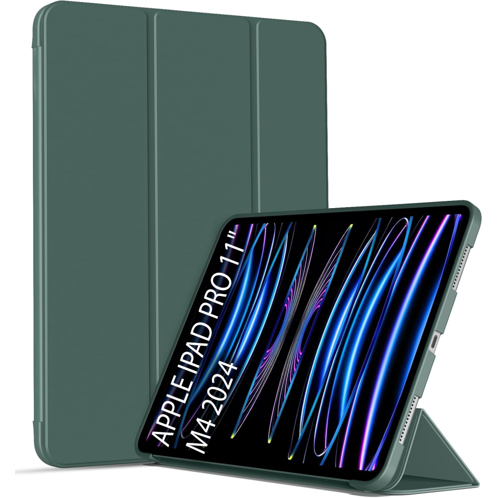 Чохол до планшета BeCover Tri Fold Soft TPU Silicone Apple iPad Pro 11" M4 2024 Dark Green (711746) - зображення 1