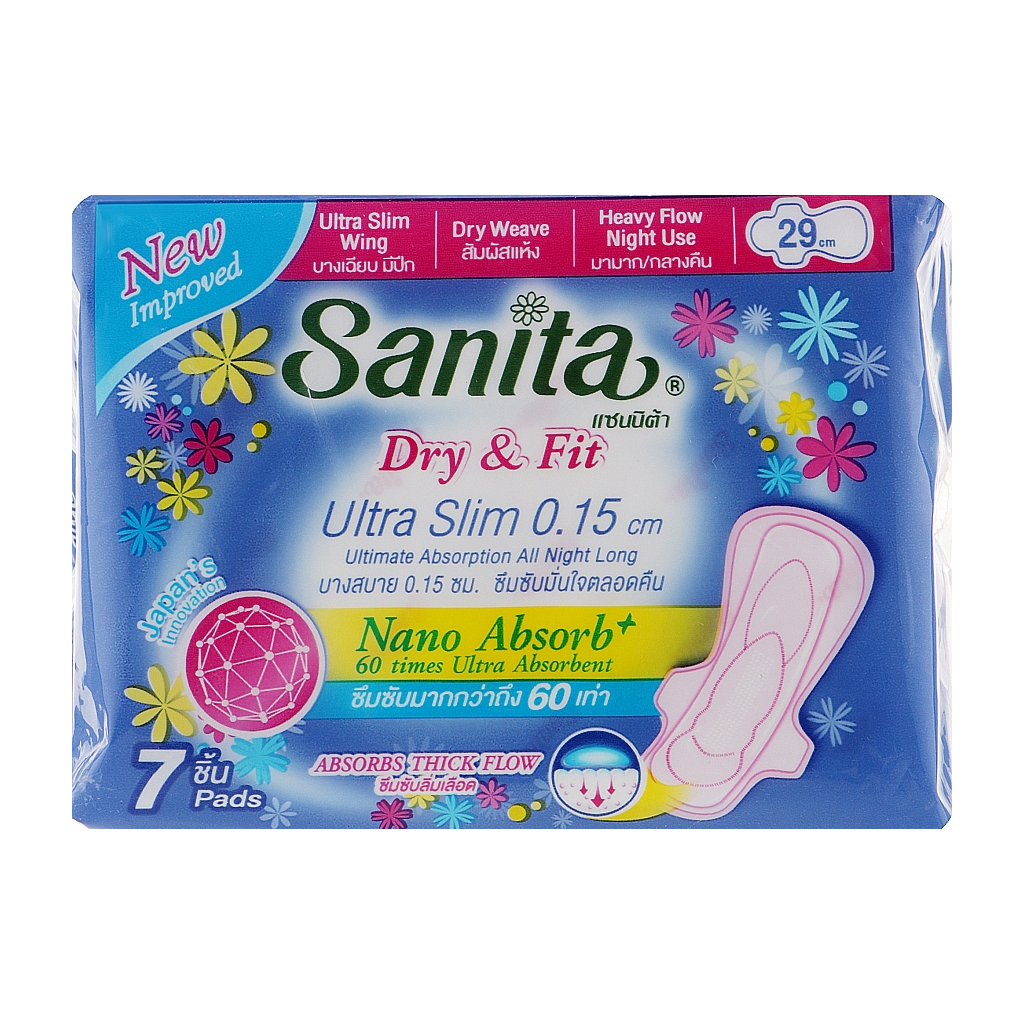 Гігієнічні прокладки Sanita Dry & Fit Ultra Slim Wing 29 см 7 шт. (8850461601634) - зображення 1