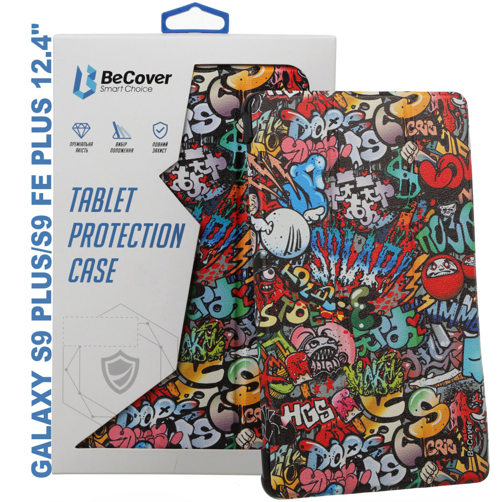 Чохол до планшета BeCover Smart Case Samsung Tab S9 Plus (SM-X810/SM-X816)/S9 FE Plus (SM-X610/SM-X616) 12.4" Graffiti (710377) - зображення 1