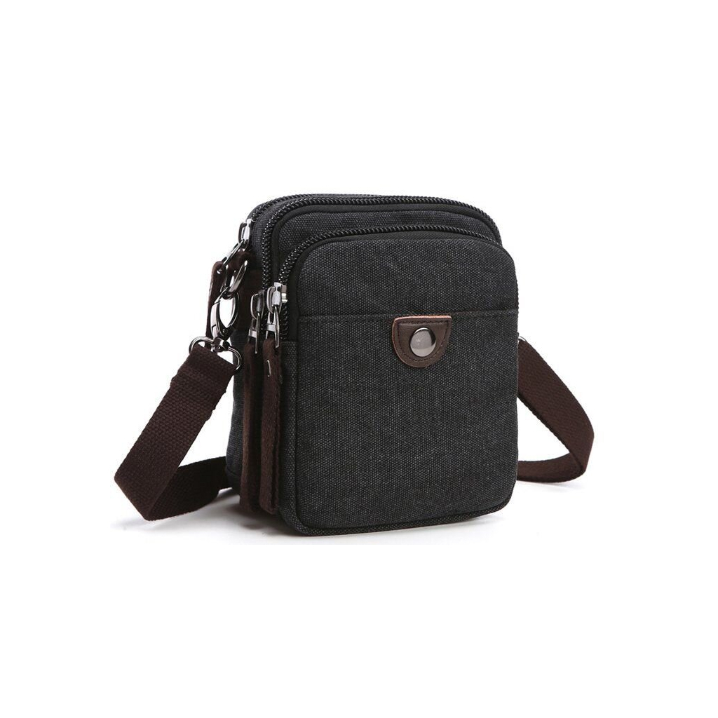 Сумка Vintage Текстильна на пояс Чорна (20082) - изображение 1