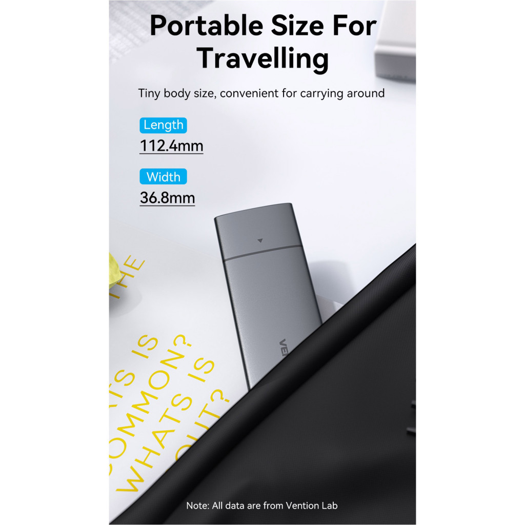 Кишеня зовнішня Vention SSD M.2 (NVME) M-key USB Type-C 3.2 gray (KPGH0) - зображення 8