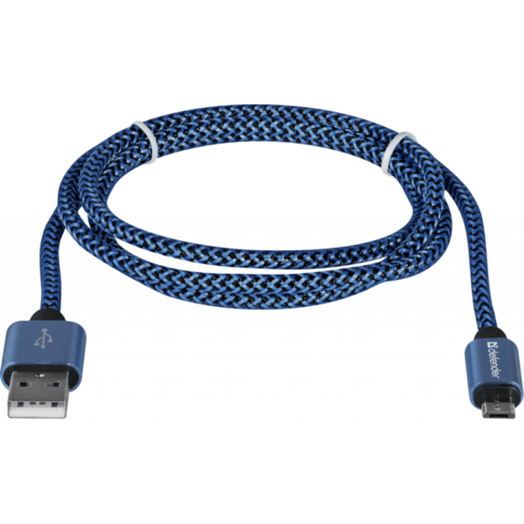 Дата кабель USB 2.0 AM to Micro 5P 1.0m USB08-03T blue Defender (87805) - зображення 2