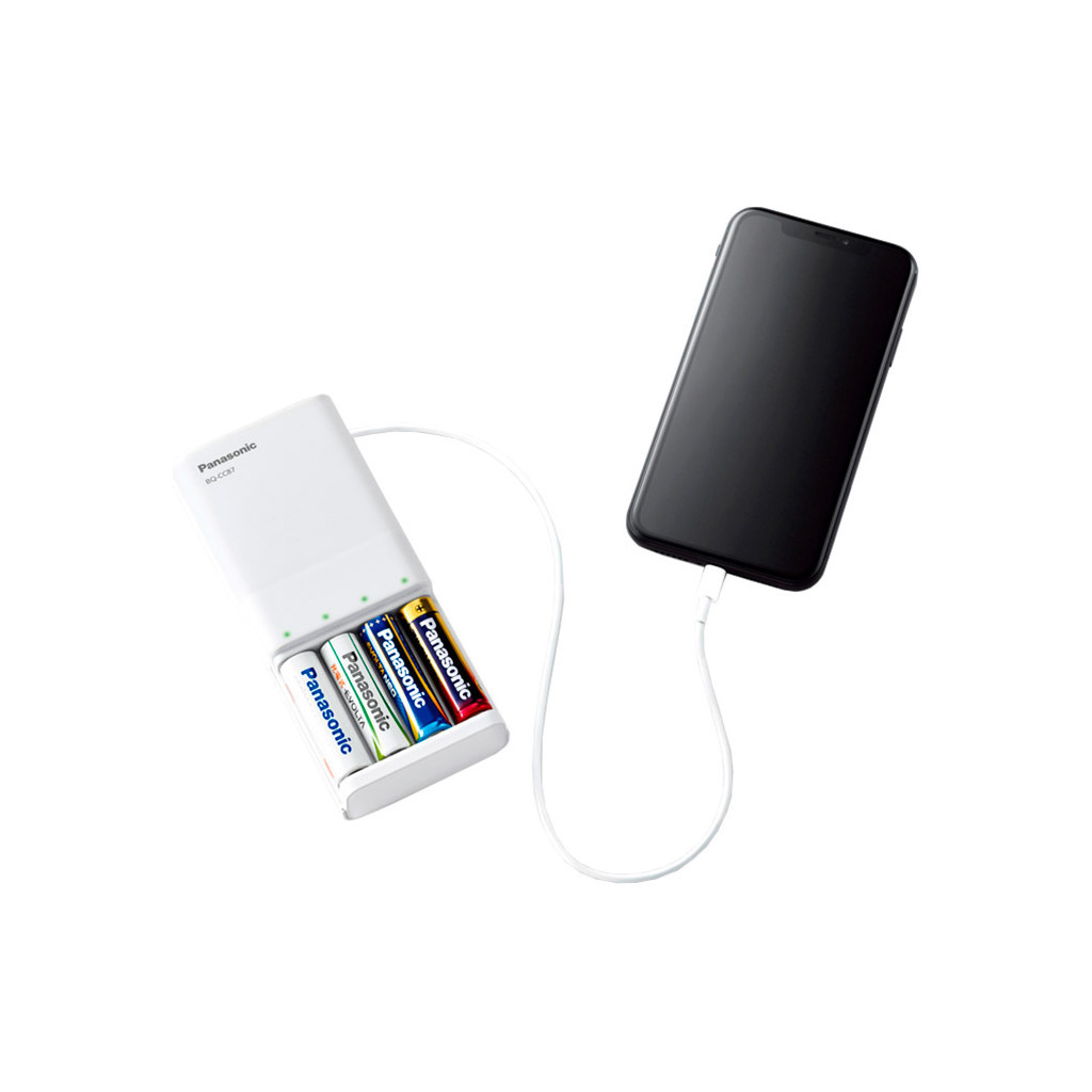 Зарядний пристрій для акумуляторів Panasonic USB in/out з функцією Power Bank (BQ-CC87USB) - зображення 8