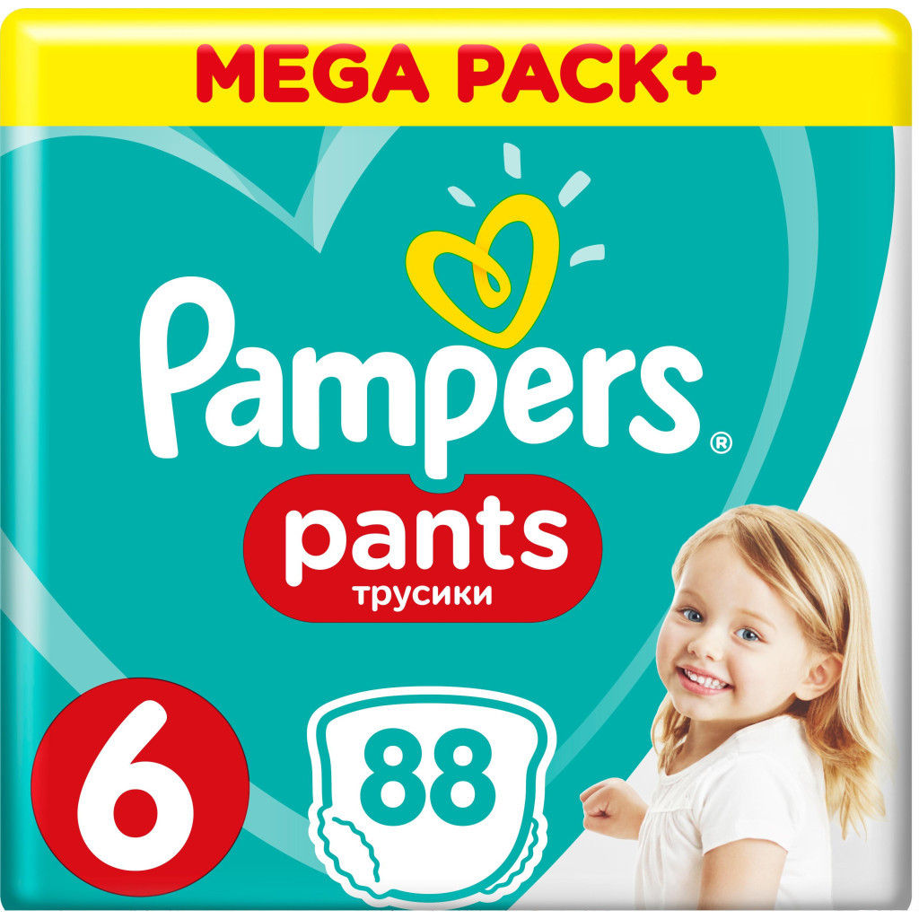 Підгузки Pampers трусики Pants Extra Large Розмір 6 (15+ кг), 88 шт (4015400697558) - зображення 1