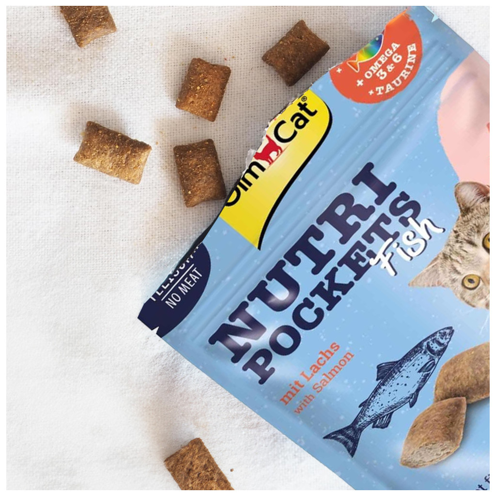 Ласощі для котів GimCat Nutri Pockets Fish Лосось 60 г (4002064419626) - изображение 2
