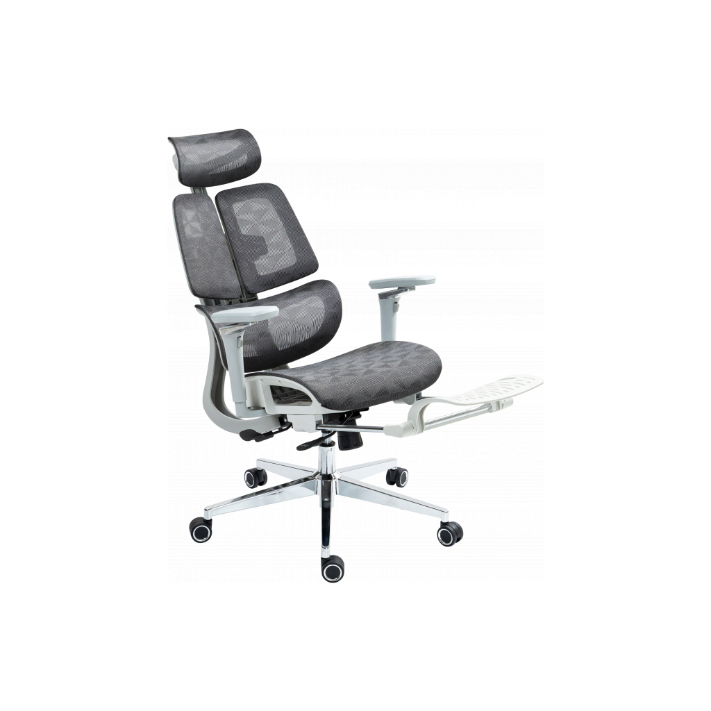 Офісне крісло GT Racer B-2450 White/Gray - зображення 2