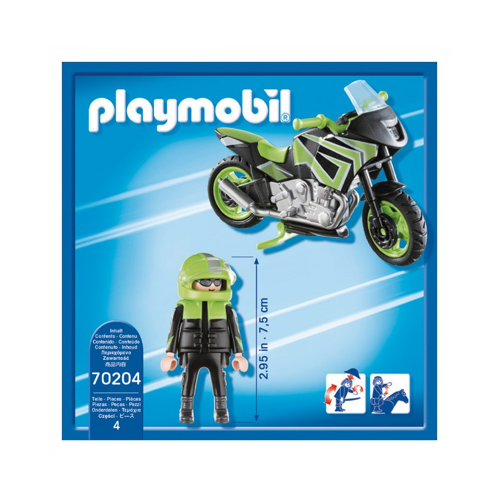 Конструктор Playmobil Мотоцикл з мотоциклістом (6336568) - зображення 3