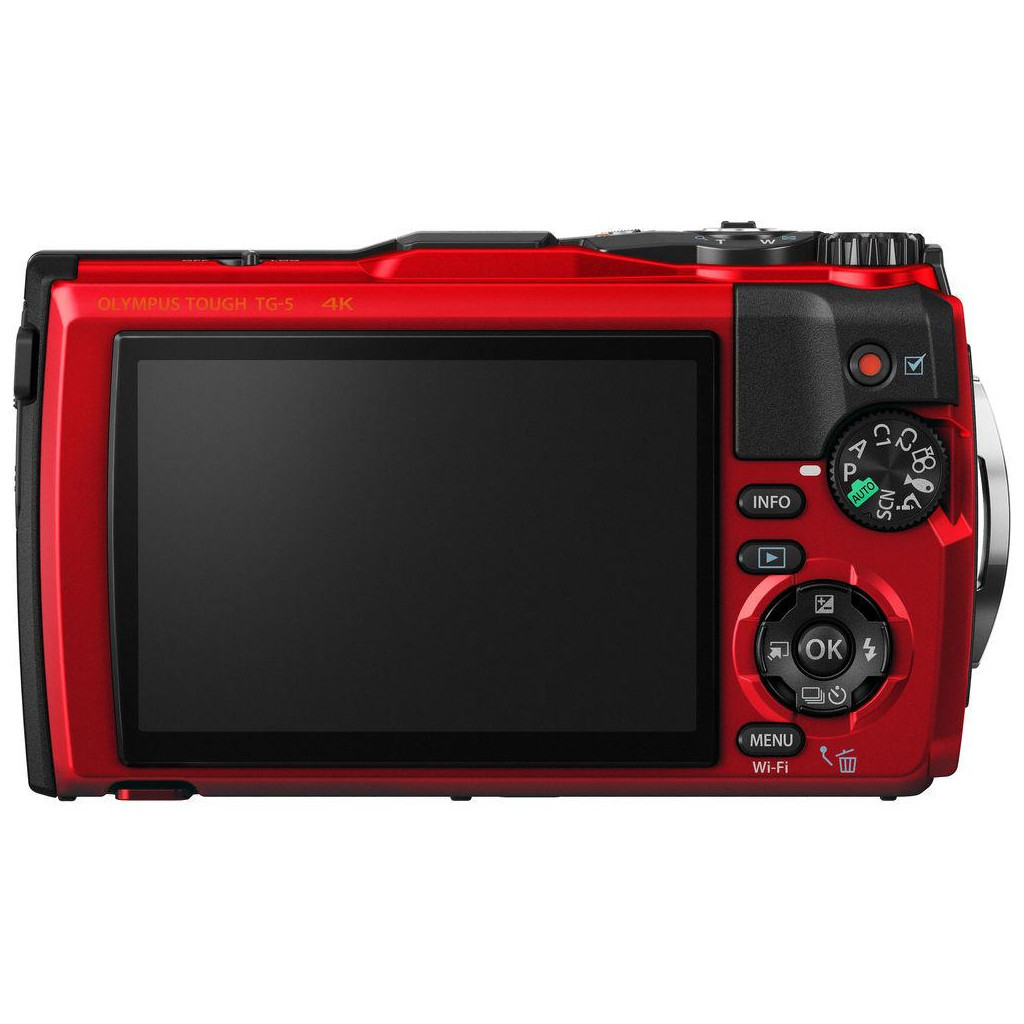 Цифровий фотоапарат Olympus TG-5 Red (Waterproof - 15m; GPS; 4K; Wi-Fi) + case (V104190RE010) - зображення 2