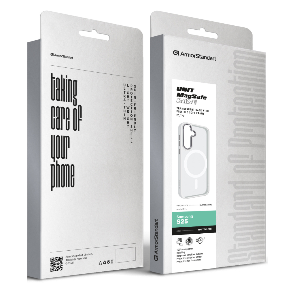 Чохол до мобільного телефона Armorstandart Unit MagSafe Samsung S25 Matte Clear Silver (ARM82261) - зображення 6