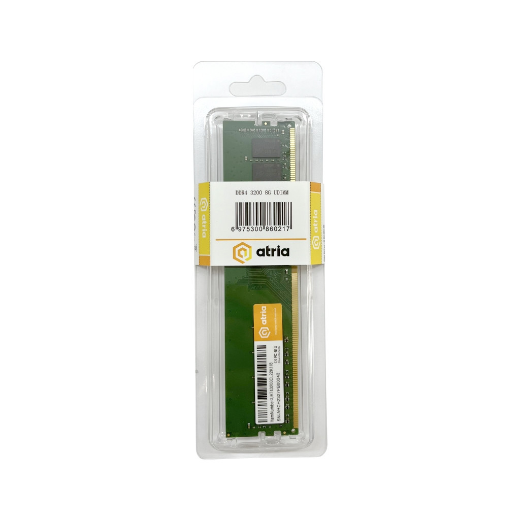 Модуль пам'яті для комп'ютера DDR4 8GB 3200 MHz ATRIA (UAT43200CL22K1/8) - зображення 3